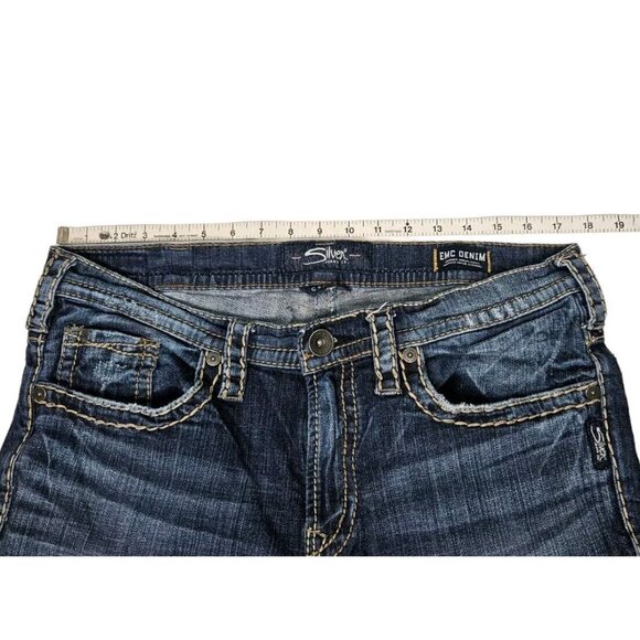 Silver Craig Jeans Bootcut Blue Denim Men's 35x28.5 Actual Dark Wash READ - Picture 11 of 15